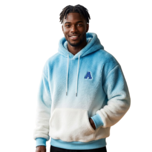ombré plush fleece hoodie