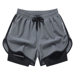 shorts deportivo gris, tela elástica