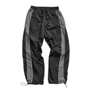 pantalón de sudadera de basta ancha negro y gris