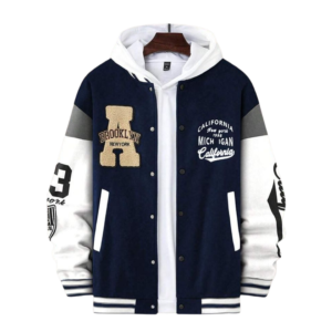 chaqueta varsity con capucha