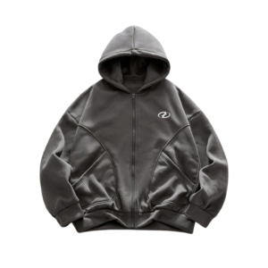 zip up hoodie oversized gris