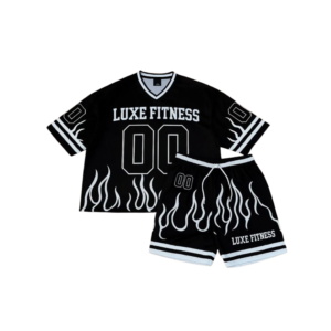 oversized two piece set negro con estampado