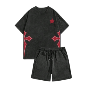 oversized two piece set gris, rojo