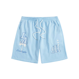 shorts deportivos Celeste
